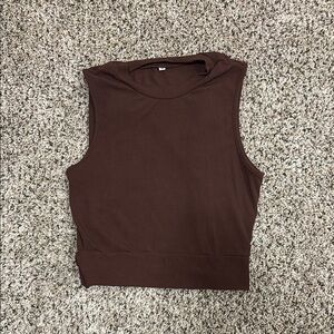 Open Tie-Back Cropped Brown Women's Top